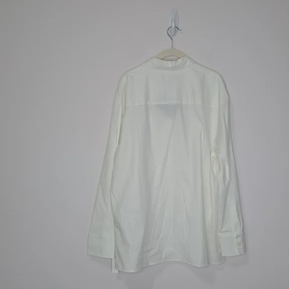 Reformation Laura Harrier Collins Shirt Bright White 6 NWT - Picture 6 of 9